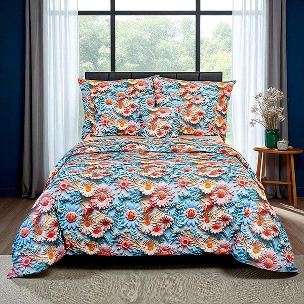Povlečení Kvalitex 5D povlečení 1+1, 140 × 200, 70 × 90 cm Sedmikráska ...