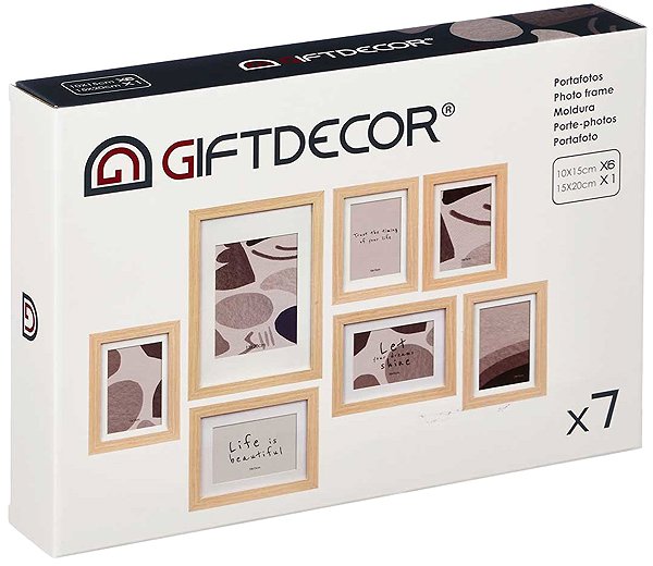 Photo Frame Giftdecor Wall photo frames Mural, 7 frames of different sizes, beige ...