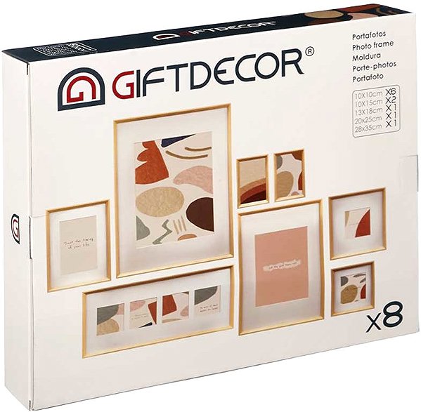 Photo Frame Giftdecor Wall photo frames Mural, 8 frames of different sizes, beige ...