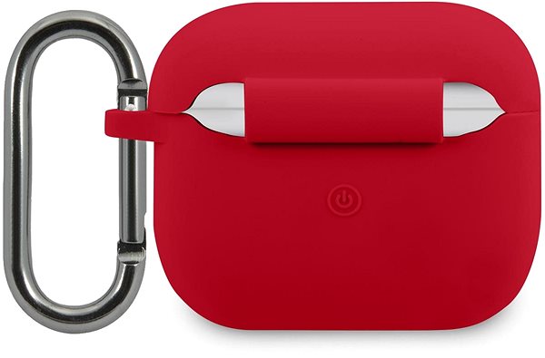 Fülhallgató tok Lacoste Liquid Silicone Glossy Printing Logo Tok az Apple Airpods 3-hoz - Red Hátoldal