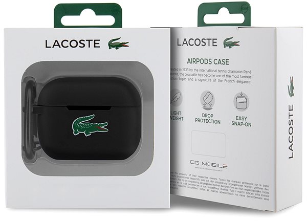 Kopfhörer-Hülle Lacoste Liquid Silicone Croc Logo Pouzdro pro AirPods Pro Black ...
