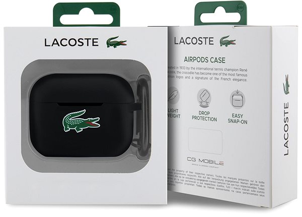 Headphone Case Lacoste Liquid Silicone Croc Logo Case for AirPods Pro 2 Black ...