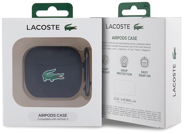 Headphone Case Lacoste Liquid Silicone Croc Logo Case for AirPods 3 Black ...