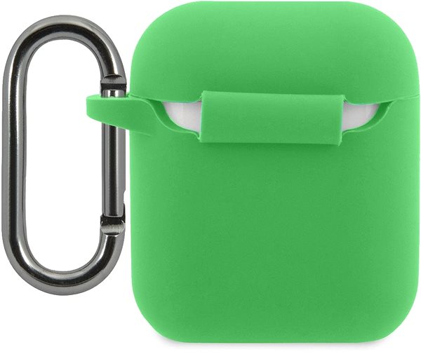 Fülhallgató tok Lacoste Liquid Silicone Glossy Printing Logo Tok az Apple Airpods 1/2-höz - Green Hátoldal