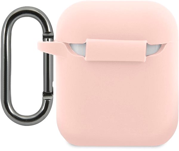 Fülhallgató tok Lacoste Liquid Silicone Glossy Printing Logo Tok az Apple Airpods 1/2-höz - Pink Hátoldal