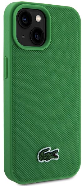 Handyhülle Lacoste Iconic Petit Pique Woven Logo MagSafe Back Cover für das iPhone 15 Green ...