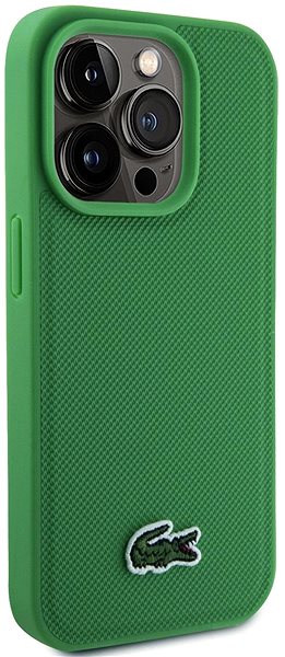 Telefon tok Lacoste Iconic Petit Pique Woven Logo MagSafe iPhone 15 Pro Green tok ...