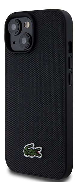 Handyhülle Lacoste Iconic Petit Pique Woven Logo MagSafe Back Cover für iPhone 15 Black ...