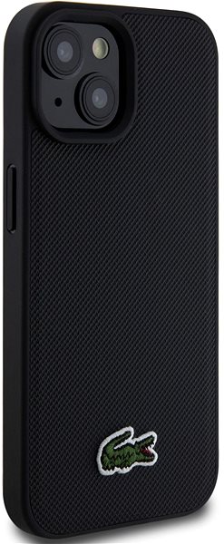 Handyhülle Lacoste Iconic Petit Pique Woven Logo MagSafe Back Cover für iPhone 15 Black ...