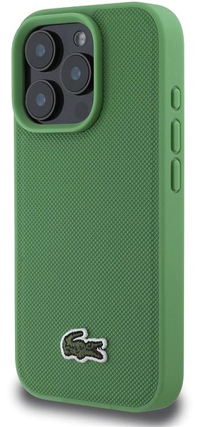 Handyhülle Lacoste Iconic Petit Pique Woven Logo MagSafe Back Cover für das iPhone 16 Pro Green ...