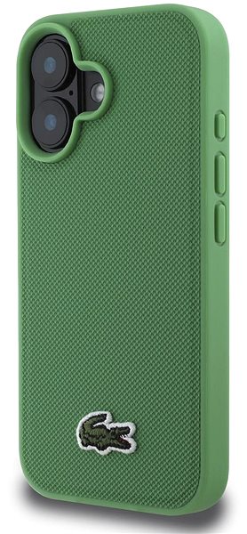 Handyhülle Lacoste Iconic Petit Pique Woven Logo MagSafe Back Cover für das iPhone 16 Green ...