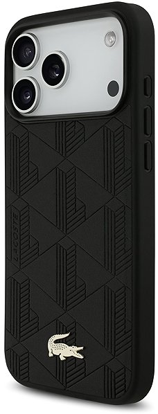 Handyhülle Lacoste PU Nomogramme Gold Logo MagSafe Back Cover für iPhone 17 Pro Max Black ...