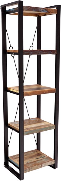Shelving Unit LAKSHMI Retro, recycled mango wood, 60 × 200 × 35 cm ...