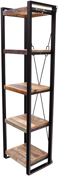 Shelving Unit LAKSHMI Retro, recycled mango wood, 60 × 200 × 35 cm ...