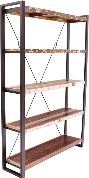 Shelving Unit LAKSHMI Retro, recycled mango wood, 140 × 200 × 35 cm ...