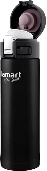 Thermoskanne Lamart BRANCHE LT4045 Thermosflasche - 0,42 Liter - schwarz Seitlicher Anblick