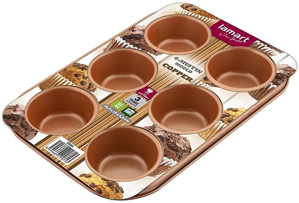 Baking Mould LAMART LT3091 6 MUFINS 26,5X18CM COPPER ...