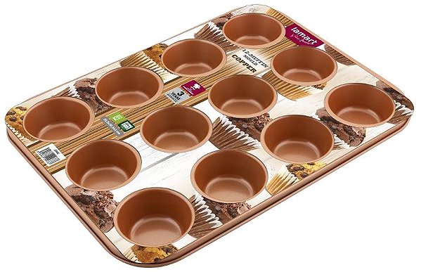 Baking Mould LAMART LT3092 12 MUFINS 35.5X26.5 COPPER ...
