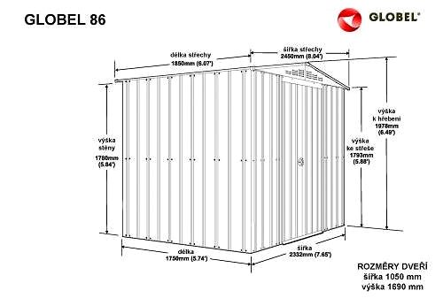 Garden Shed GLOBEL Garden house 86, Anthracite ...