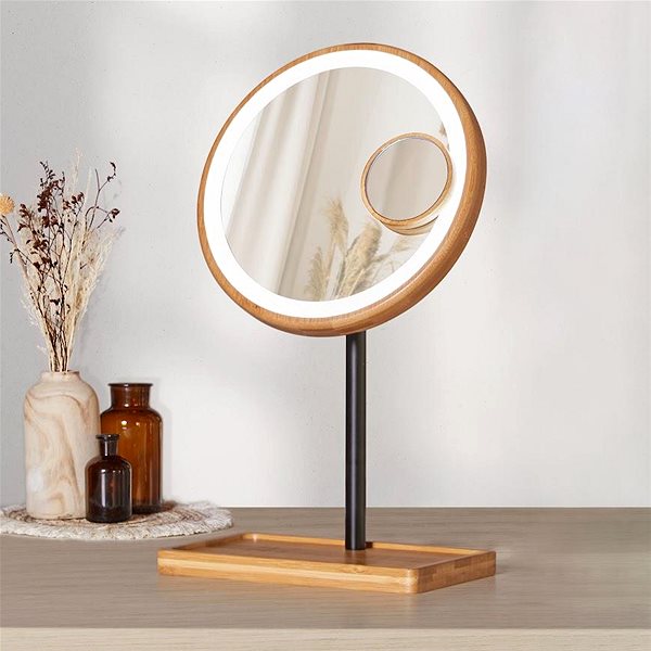 Kozmetické zrkadlo Lanaform Bamboo Mirror ...