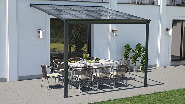 Pergola LanitPlast Wall 33 FSX anthracite + clear full PC (without chambers) .
