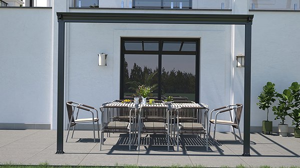 Pergola LanitPlast Wall 33 FSX anthracite + clear full PC (without chambers) .