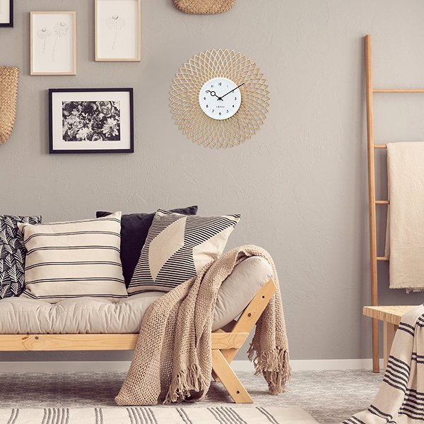 Wall Clock LAVVU Chic Wooden design clock with smooth running ...