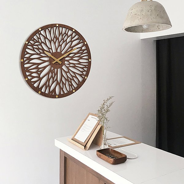 Wall Clock LAVVU Wood Impressive wooden clock dark ...