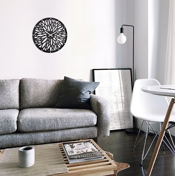 Wall Clock LAVVU Wood Impressive wooden clock black ...