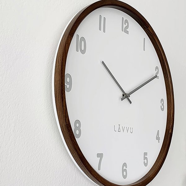 Wall Clock LAVVU Fade Wooden White Clock Dark ...