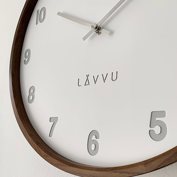 Wall Clock LAVVU Fade Wooden White Clock Dark ...