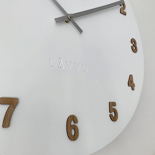 Wall Clock LAVVU White Large White Wooden Clock ...