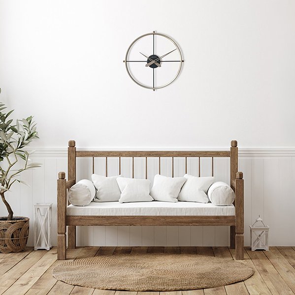 Wall Clock LAVVU Loft Stylish wooden clock in industrial look bright ...