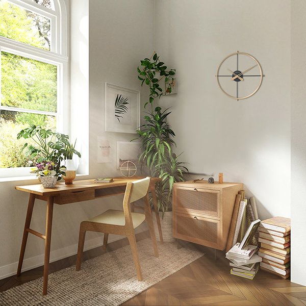 Wall Clock LAVVU Loft Stylish wooden clock in industrial look bright ...