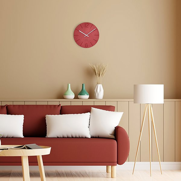 Wall Clock LAVVU Natur red ...