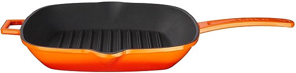 Frying pan LAVA Metal Grill pan cast iron, orange 26 × 26 cm .