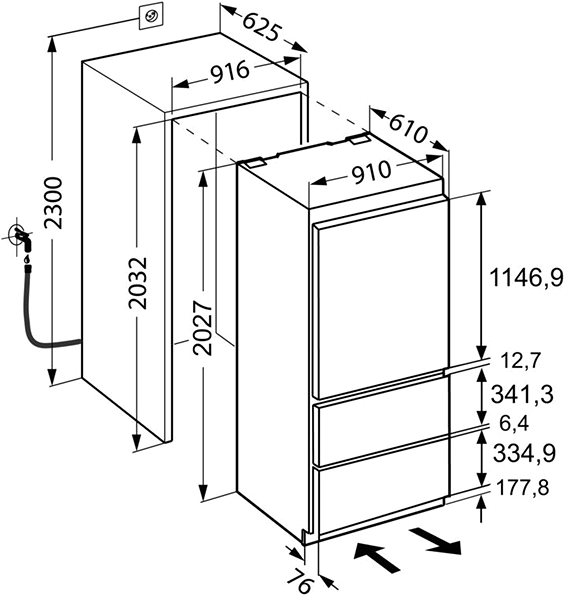 Built-in Fridge LIEBHERR ECBN 6156 617 Technical draft