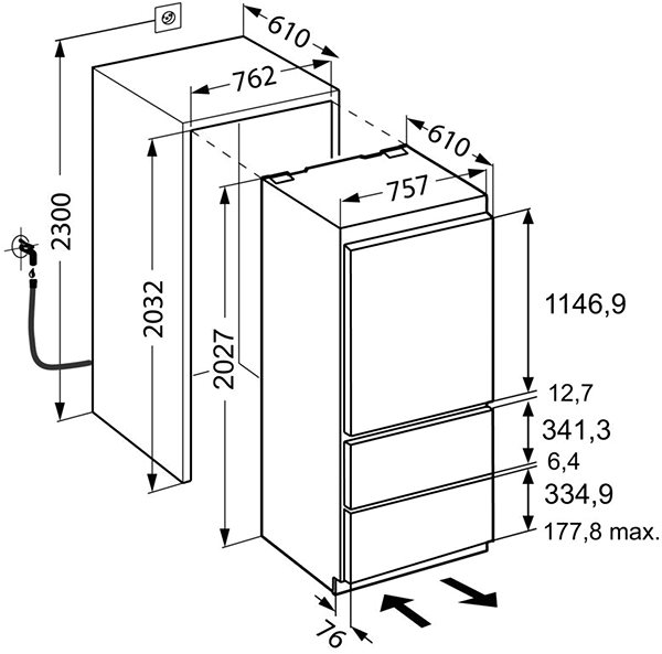 Built-in Fridge LIEBHERR ECBN 5066 617 Technical draft