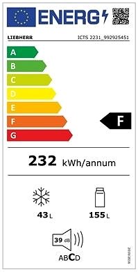 Built-in Fridge LIEBHERR ICTS 2231 Energy label