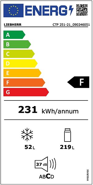 Refrigerator LIEBHERR CTP 251 Energy label