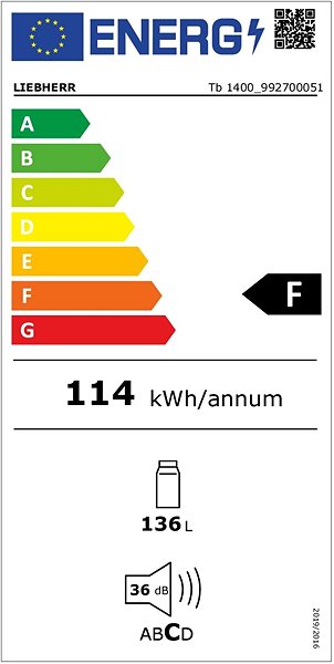 Small Fridge LIEBHERR Tb 1400 Energy label