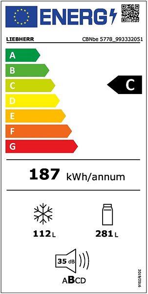 Refrigerator LIEBHERR CBNbe 5778 Energy label