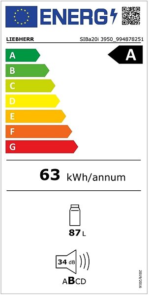 Built-in Fridge LIEBHERR SIBa20i 3950 Energy label