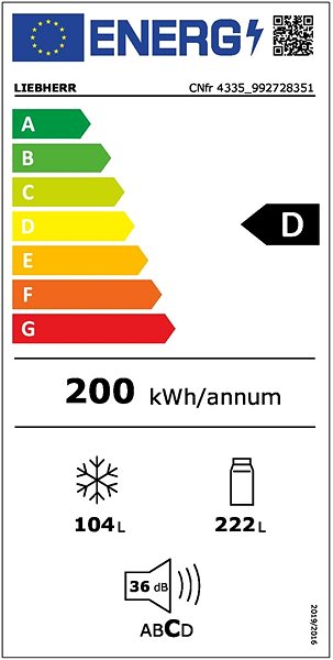 Refrigerator LIEBHERR CNfr 4335 Energy label