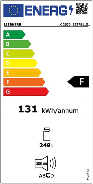 Refrigerator LIEBHERR K 2630 Energy label