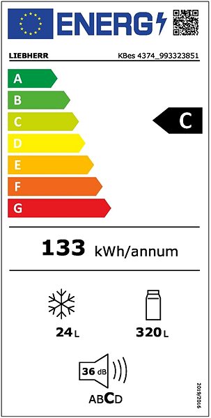 Refrigerator LIEBHERR KBes 4374 Energy label