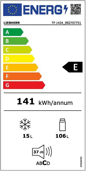 Refrigerator LIEBHERR TP 1434 Energy label