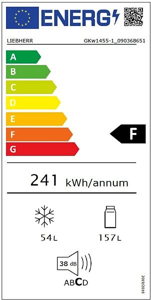 Refrigerator LIEBHERR GKw 1455-1 Energy label