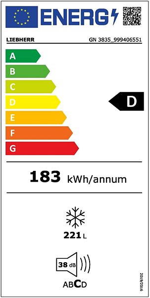 Upright Freezer LIEBHERR GN 3835 Energy label