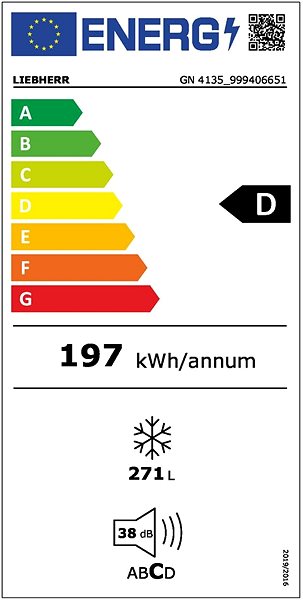 Upright Freezer LIEBHERR GN 4135 Energy label